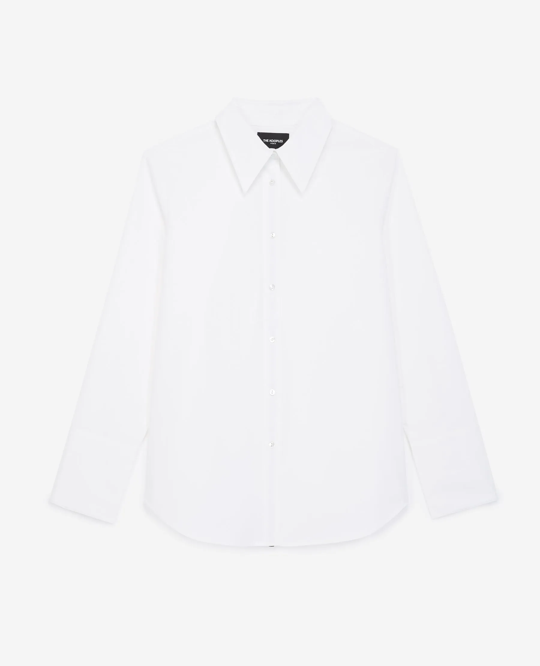 Chemise coton blanche détail noir