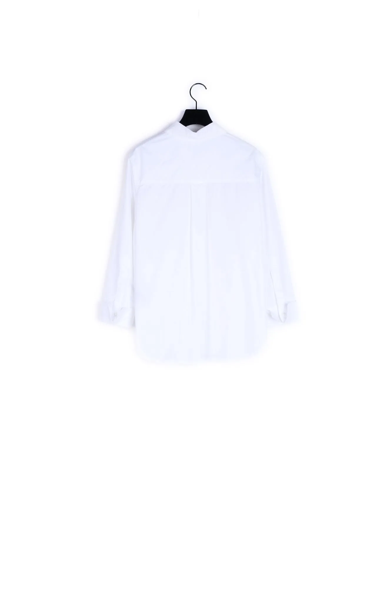 Chemise coton blanche détail noir
