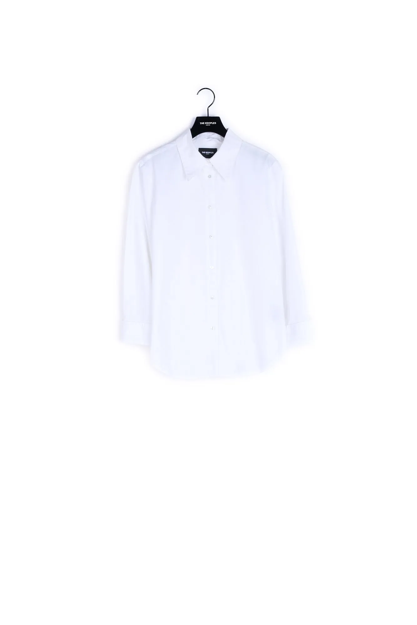Chemise coton blanche détail noir