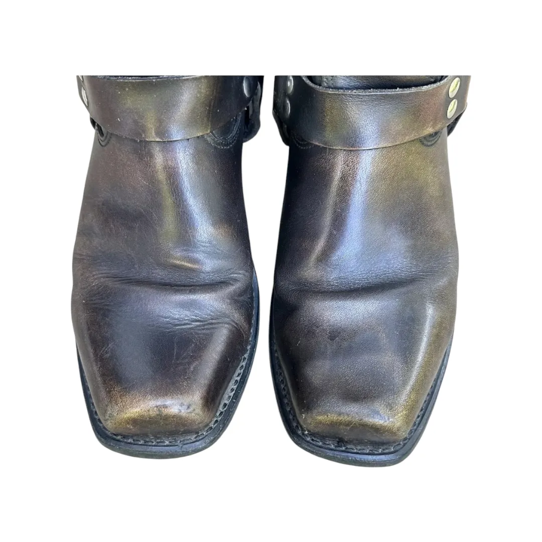 Harley-Davidson *Men's Biker Riding Black Leather Boots Eagle Harness #98408 (sz 10)